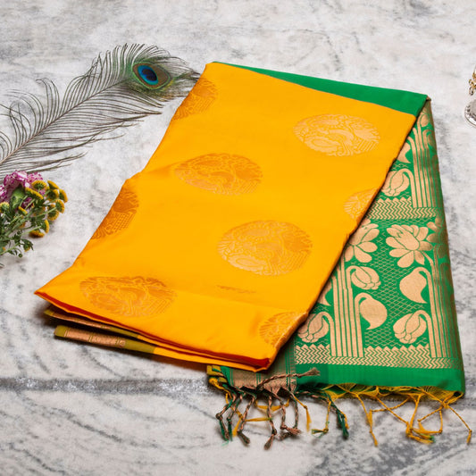 Kanchipuram Soft Thread Haladhi Silk Saree | KA10038
