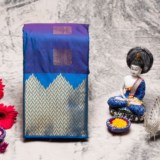 Kanchipuram Traditional Blue Silk Saree | KA10126
