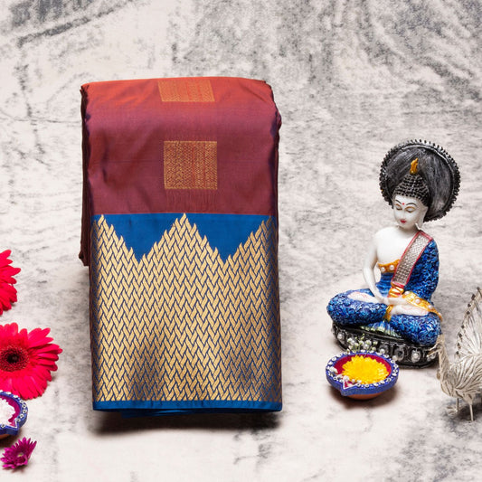 Kanchipuram Traditional Wine Silk Saree | KA10125