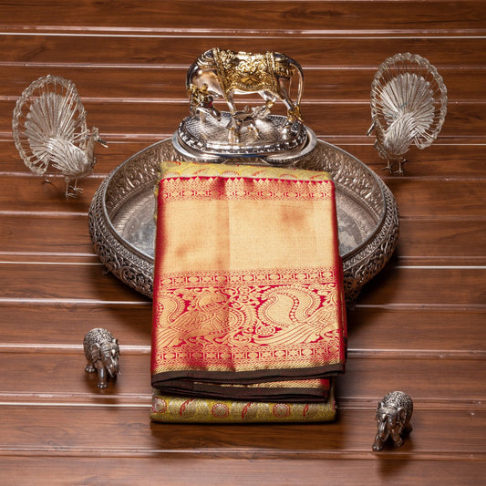 Kanchipuram Tissue Light Gold Silk Saree | KA10168