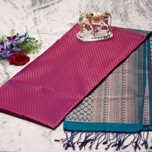 1000 Butta Iris Purple Silk Saree | KA10075
