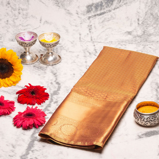 Kanchipuram Zary Olive Silk Saree | KA10121