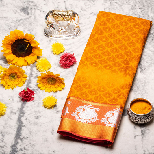 Kanchipuram Tissue Haladhi Silk Saree | KA10190