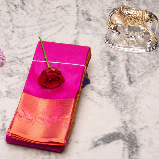 Kanchipuram Soft Barbie Pink Silk Saree | KA10002
