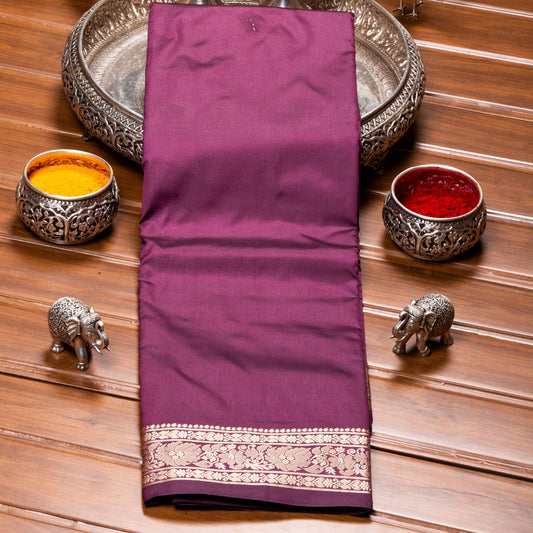 Kanchipuram Banarasi China Rose Silk Saree | KA10089