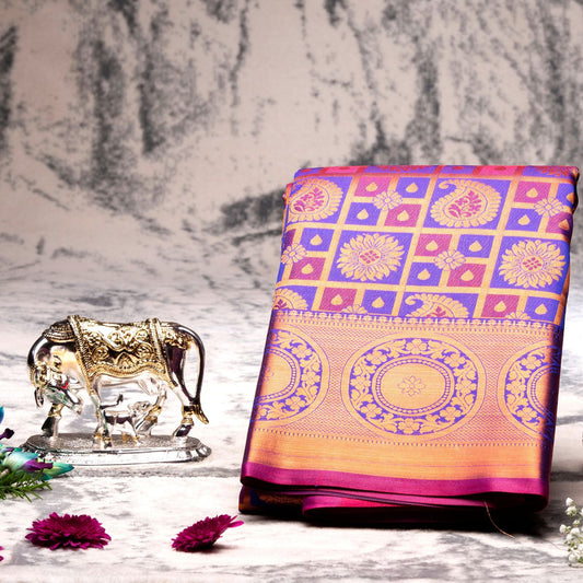 Kanchipuram Tissue Royal Blue Silk Saree | KA10180