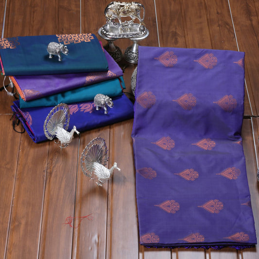 Kanchipuram Soft Italian Purple Silk Saree | KA10248
