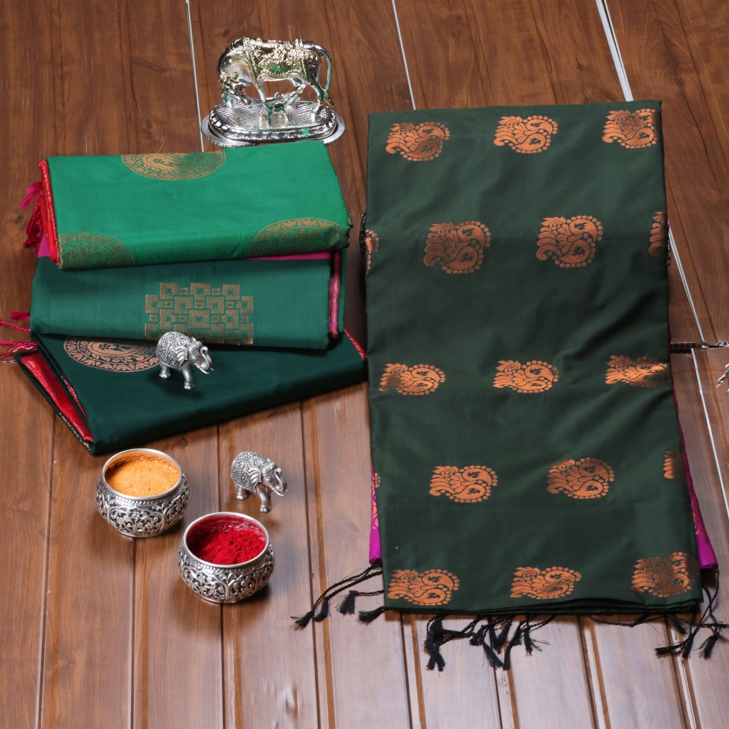 Kanchipuram Soft Green Silk Saree | KA10253