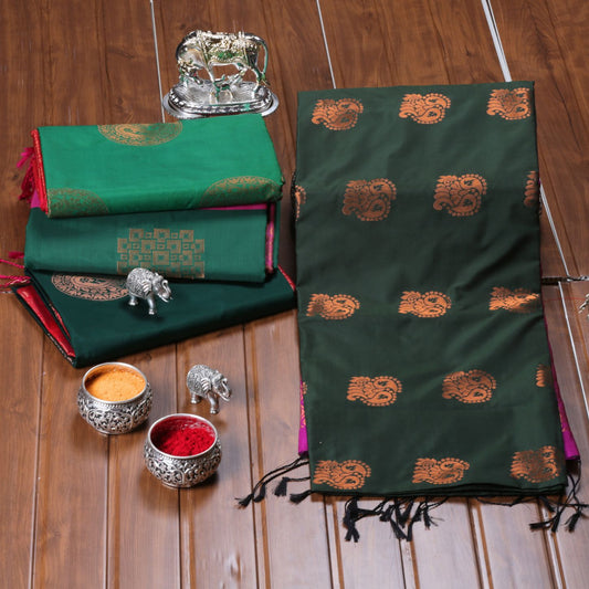 Kanchipuram Soft Green Silk Saree | KA10253