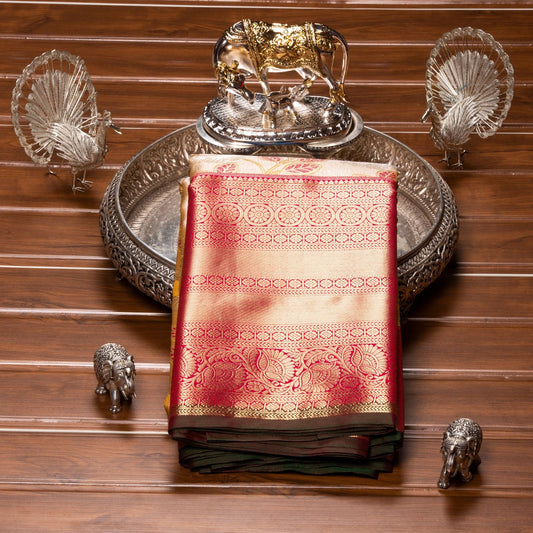 Kanchipuram Tissue Golden Shade Silk Saree	| KA10171