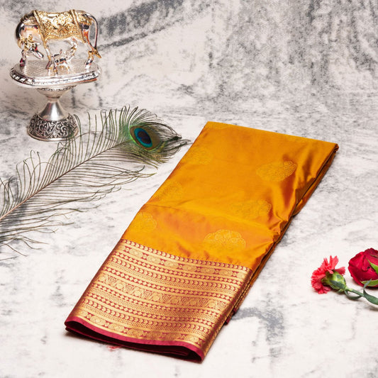 Kanchipuram Zary Lite Wheat Silk Saree | KA10120
