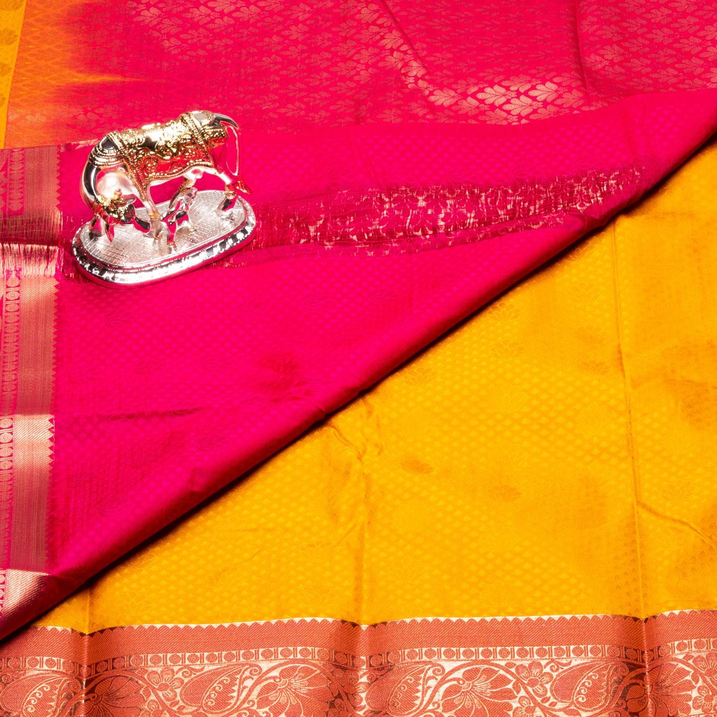 Kanchipuram Cotton Haladhi Silk Saree | KA10211