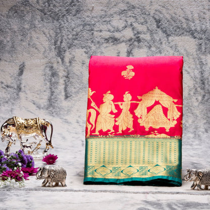 Kanchipuram Pure Lite Cardinal Red Silk Saree | KA10165