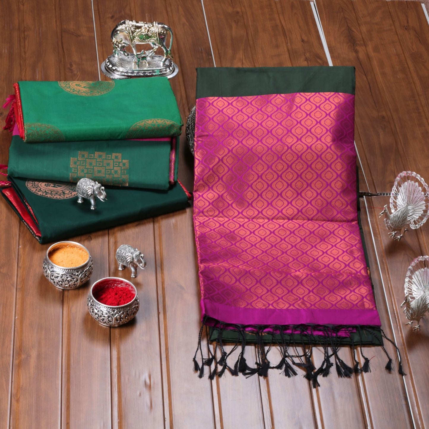 Kanchipuram Soft Green Silk Saree | KA10253