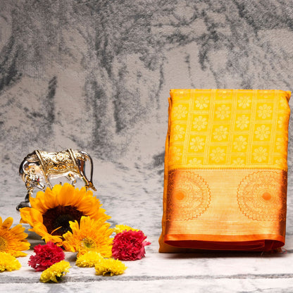 Kanchipuram Tissue Haladhi Silk Saree | KA10191