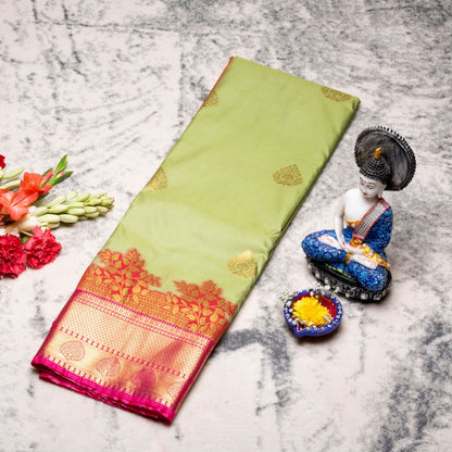 Kanchipuram Traditional Mint Silk Saree | KA10151