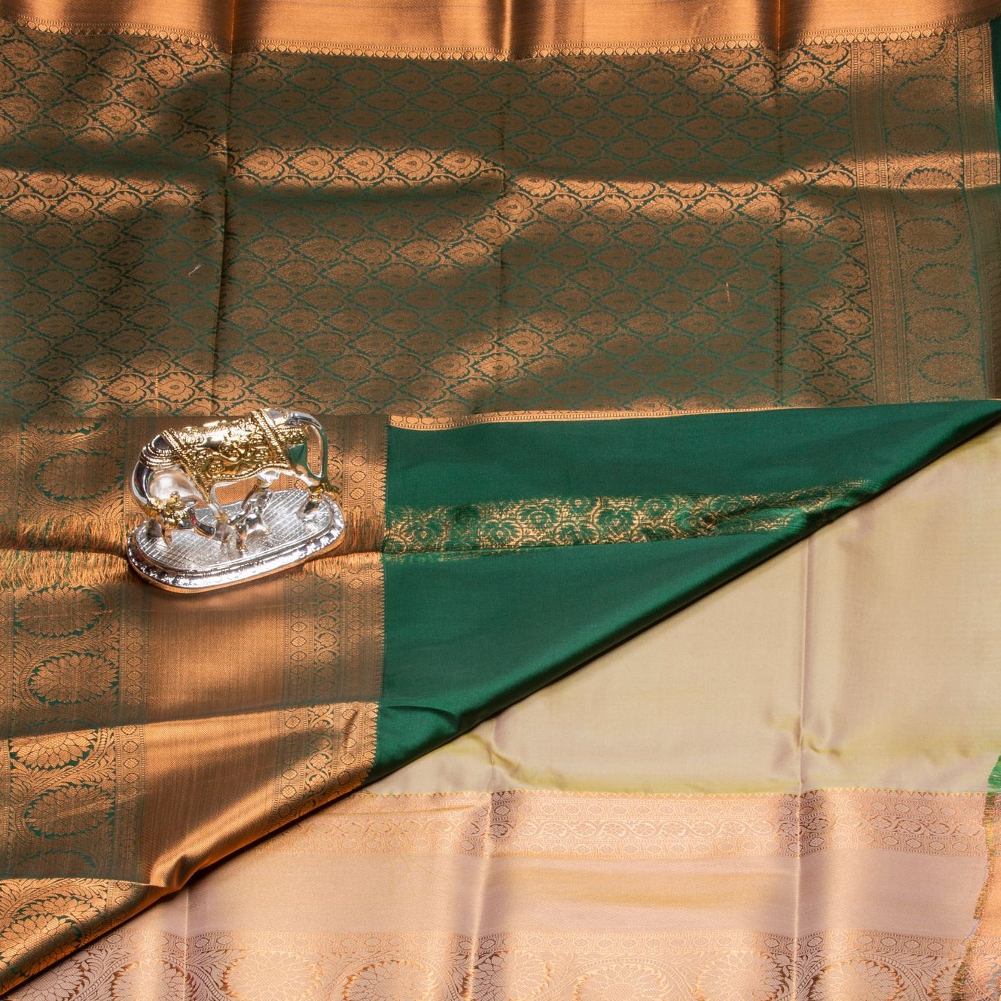 Kanchipuram Zary Tea Silk Saree | KA10141