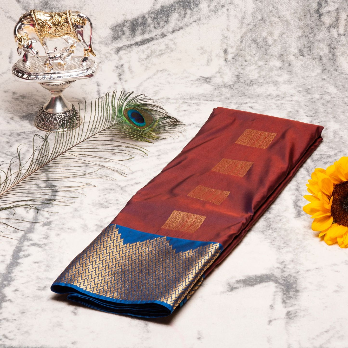 Kanchipuram Traditional Wine Silk Saree | KA10125