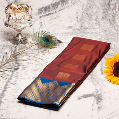 Kanchipuram Traditional Wine Silk Saree | KA10125