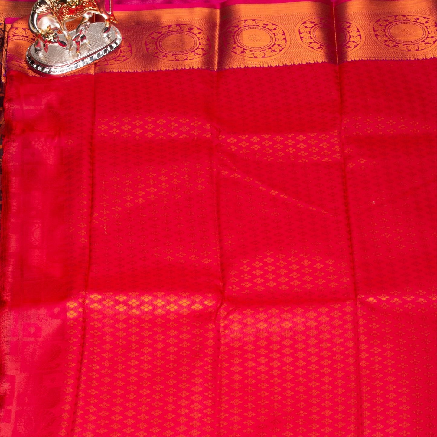 Kanchipuram Tissue Red Silk Saree | KA10194