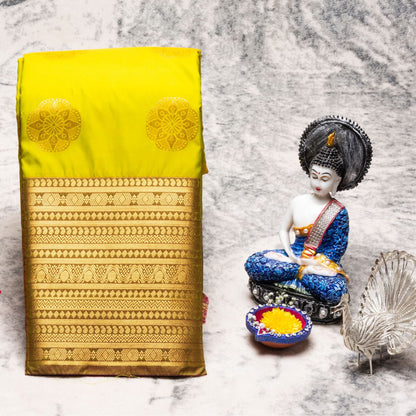 Kanchipuram Zary Lite Ovacado Silk Saree | KA10113