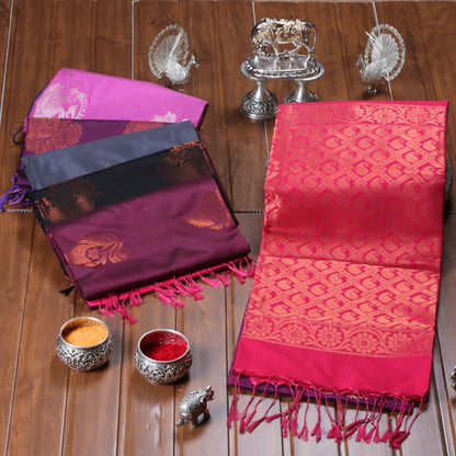 Kanchipuram Soft Iris Purple Silk Saree | KA10238