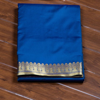 Kanchipuram Banarasi Dark Sky Blue Silk Saree | KA10084