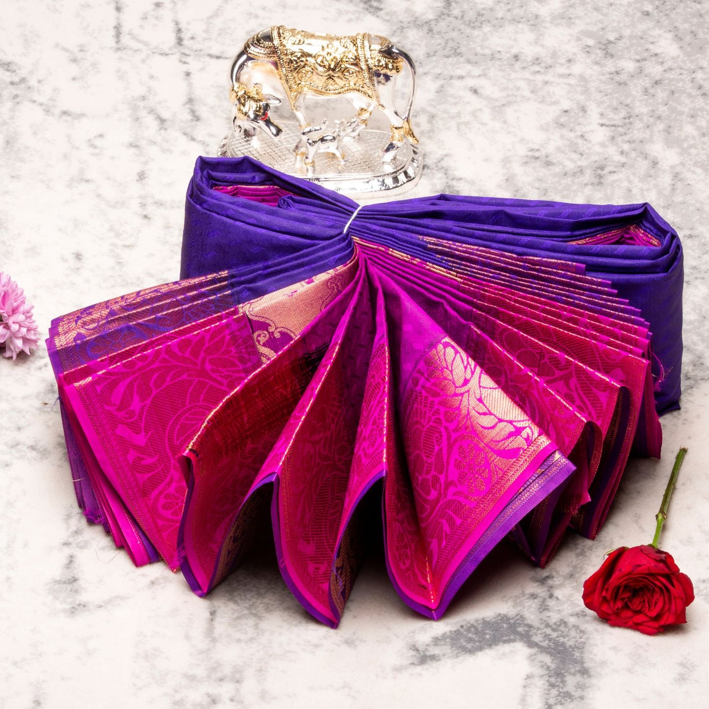 Kanchipuram Soft Raw Pink Silk Saree | KA10005