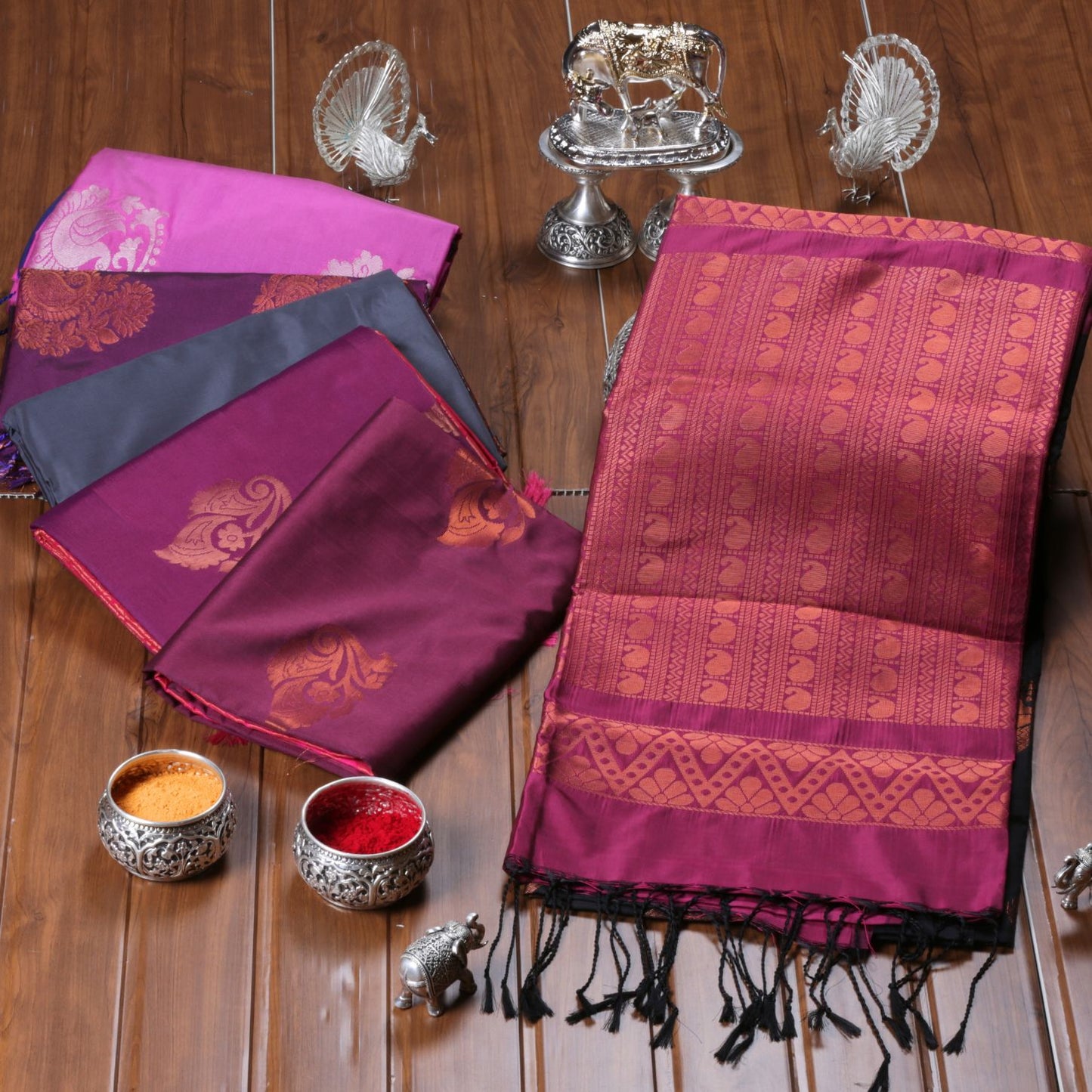 Kanchipuram Soft Black Silk Saree | KA10246