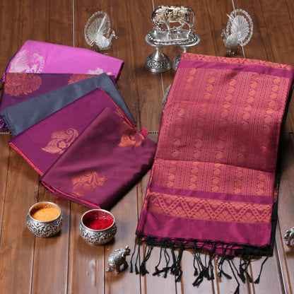 Kanchipuram Soft Black Silk Saree | KA10246