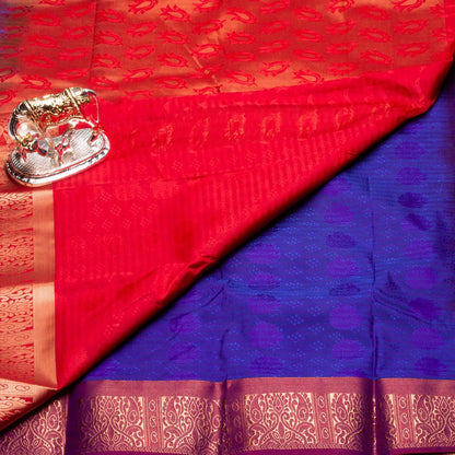 Kanchipuram Cotton Purple Silk Saree | KA10208