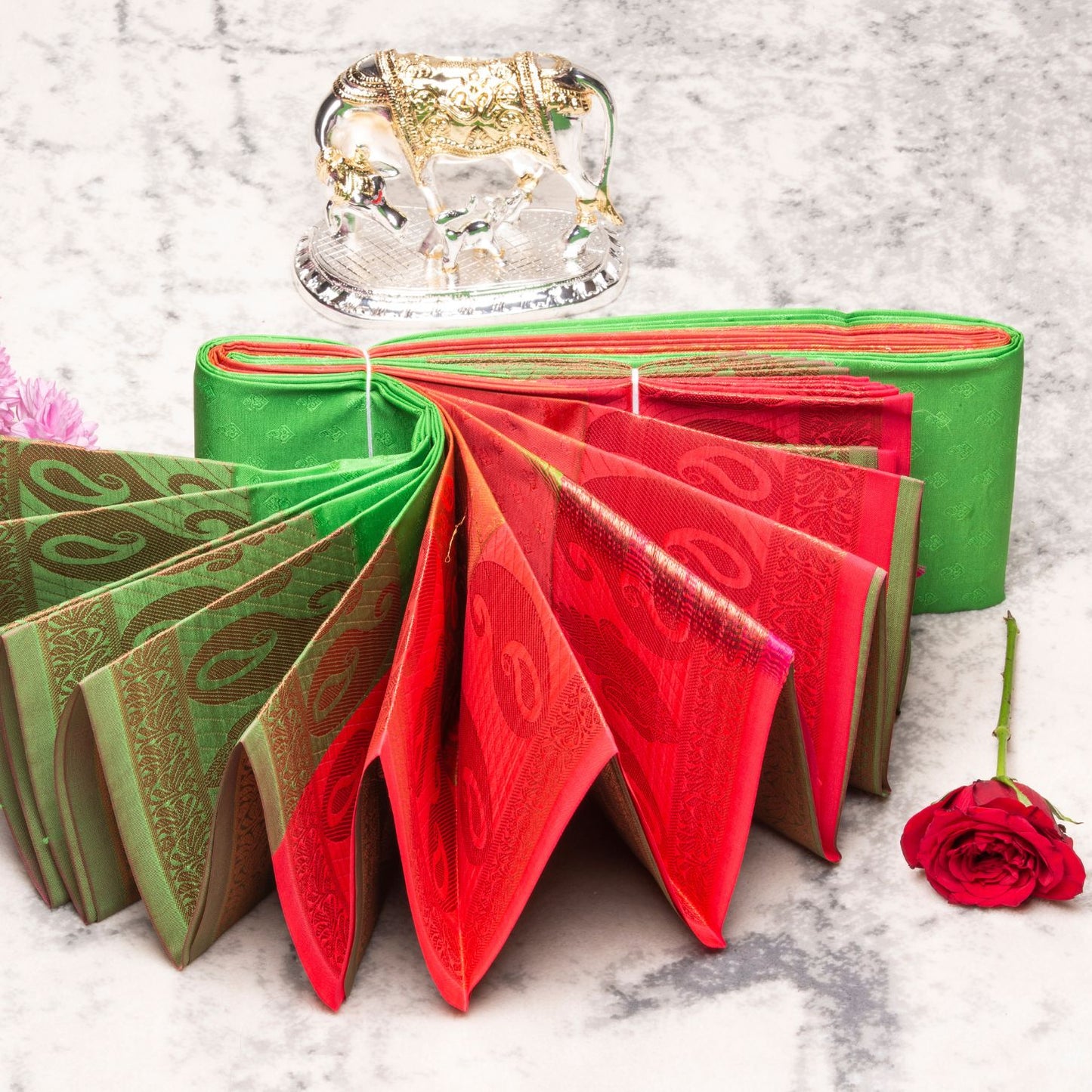 Kanchipuram Soft Parrot Green Silk Saree | KA10019