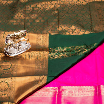 Kanchipuram Zary Pink Silk Saree | KA10139