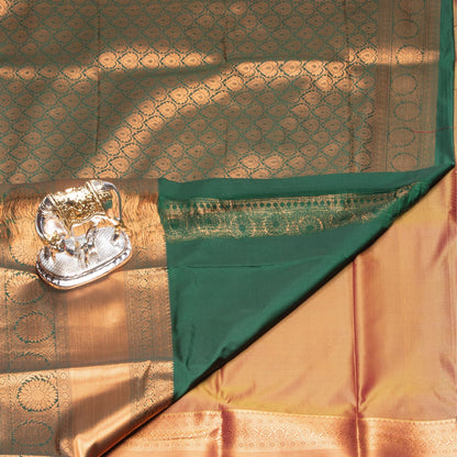 Kanchipuram Zary Olive Silk Saree | KA10121
