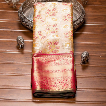 Kanchipuram Tissue Golden Shade Silk Saree	| KA10171