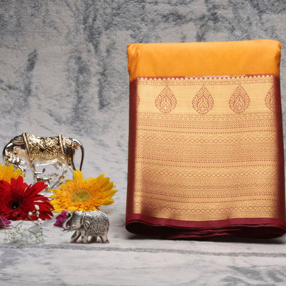 Kanchipuram Pure Haladhi Silk Saree	 | KA10224