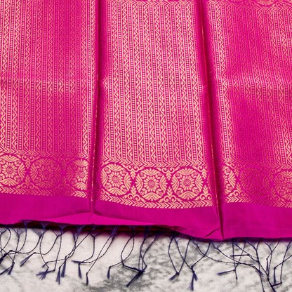 Kanchipuram Thread Dark Sky Blue Silk Saree | KA10033