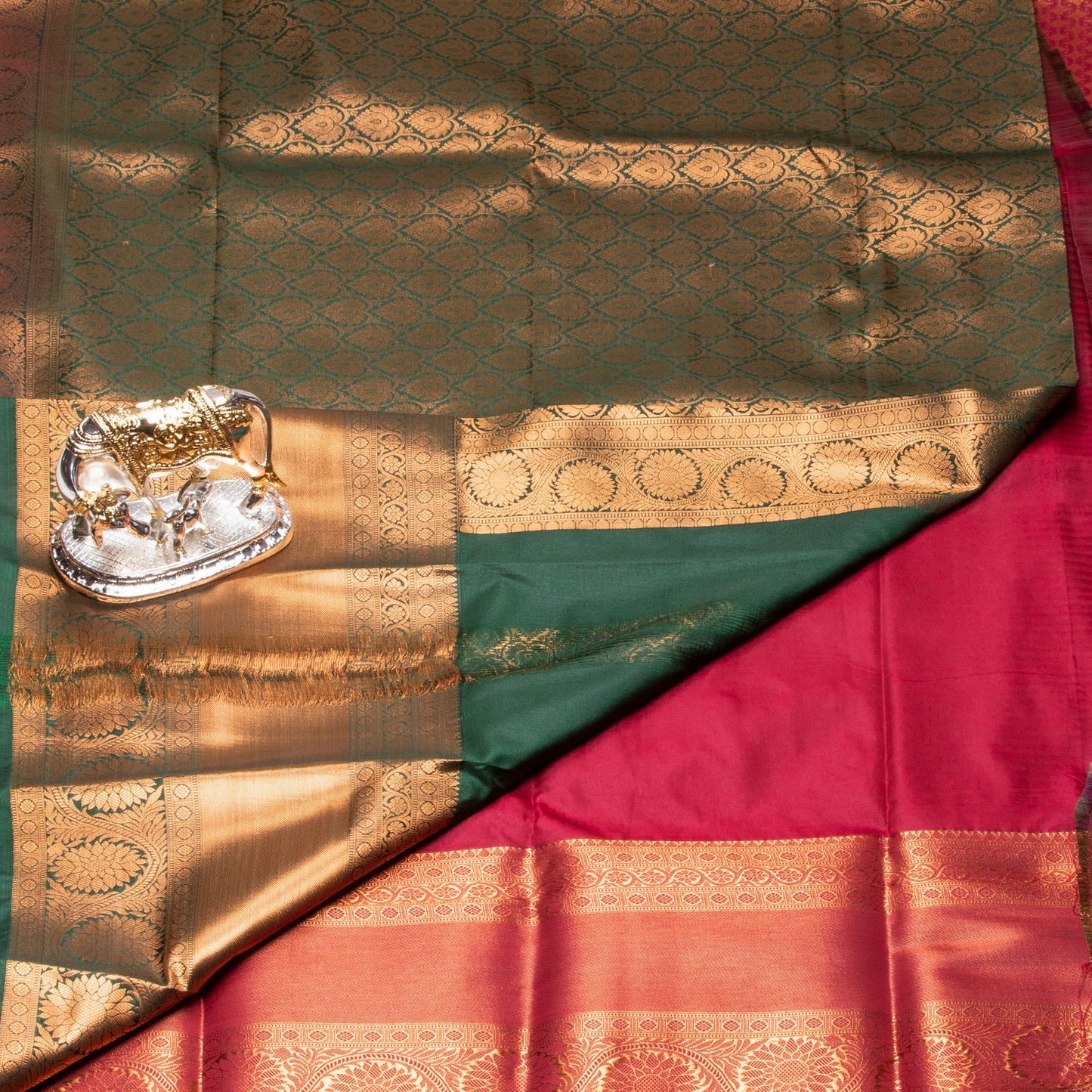 Kanchipuram Zary Brown Silk Saree | KA10137