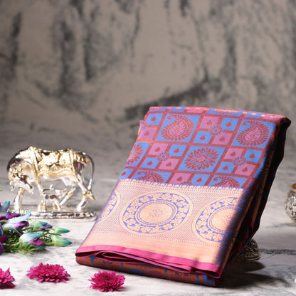 Kanchipuram Tissue Purple Silk Saree | KA10218