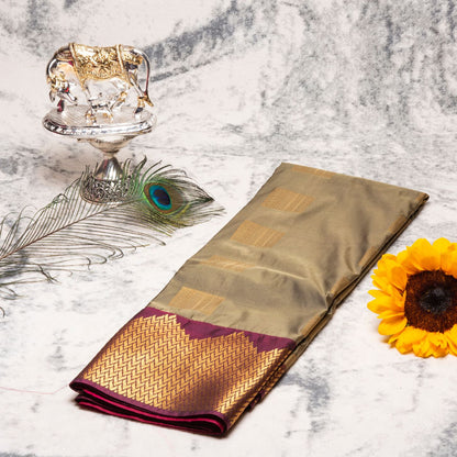 Kanchipuram Traditional Moss Green Silk Saree | KA10123