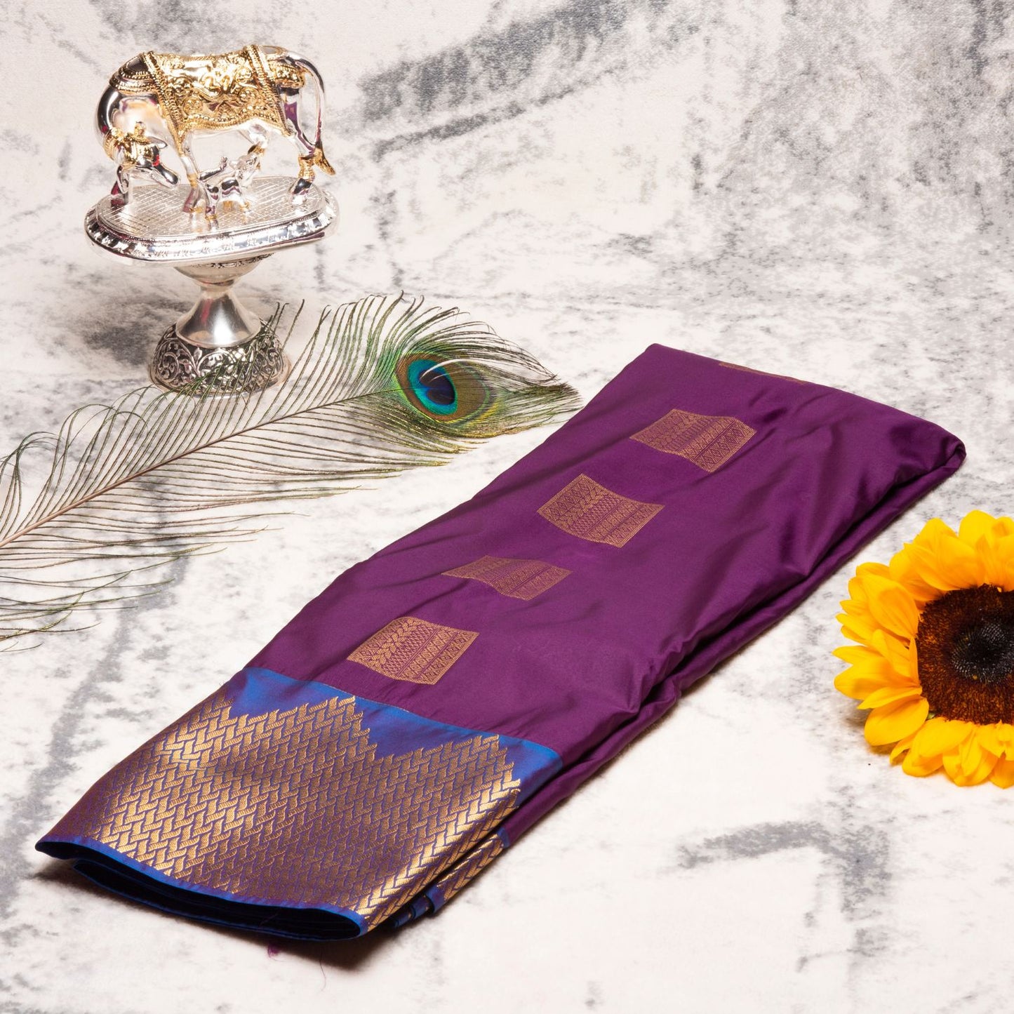 Kanchipuram Traditional Purple Silk Saree | KA10124