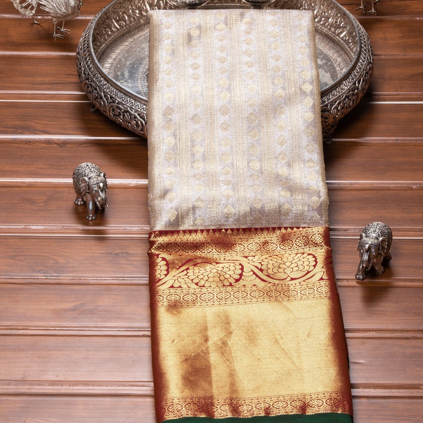 Kanchipuram Tissue Egg Sel Silk Saree | KA10174