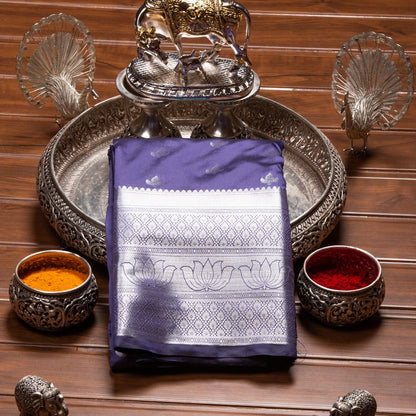 Silver Butta Medium Purple Silk Saree | KA10062