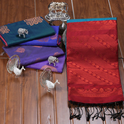 Kanchipuram Soft Pine Green Silk Saree | KA10245
