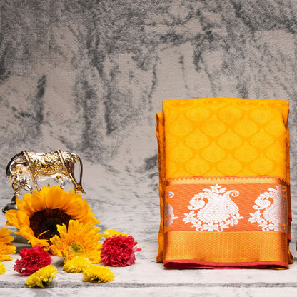 Kanchipuram Tissue Haladhi Silk Saree | KA10190