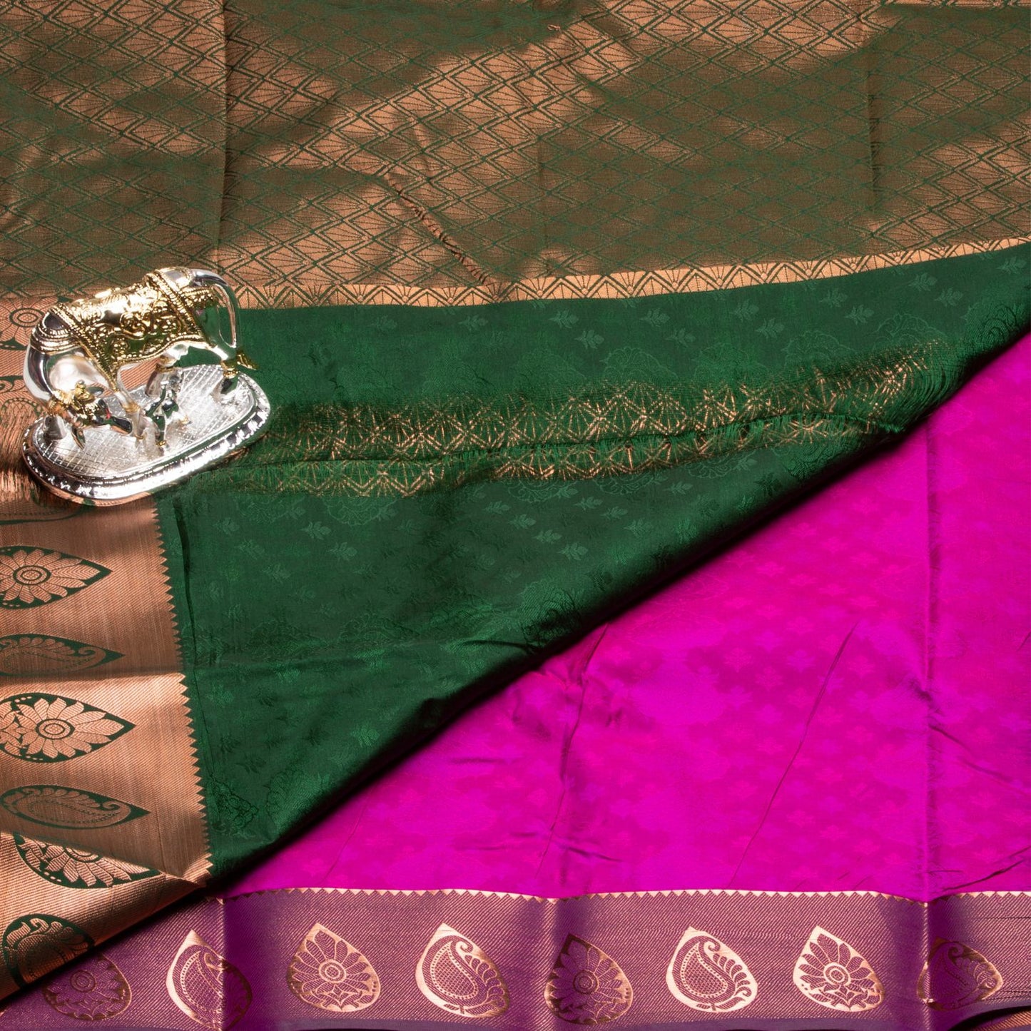 Kanchipuram Cotton Pink Silk Saree | KA10204