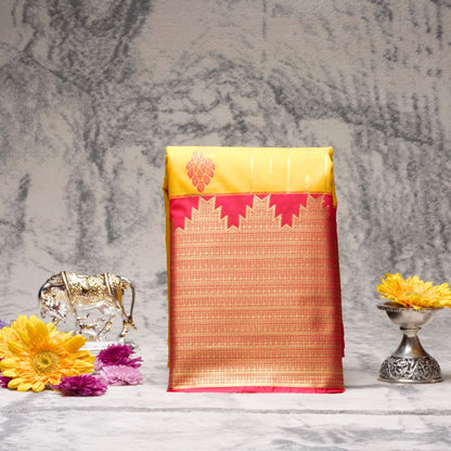 Kanchipuram Pure Haladhi Silk Saree | KA10133