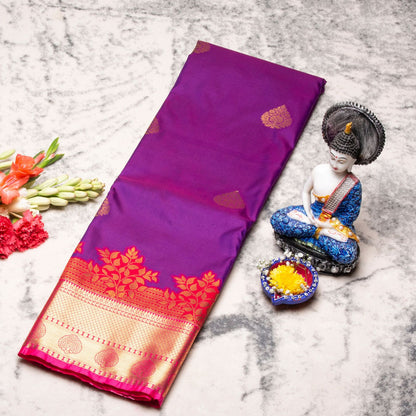 Kanchipuram Traditional Purple Silk Saree | KA10152