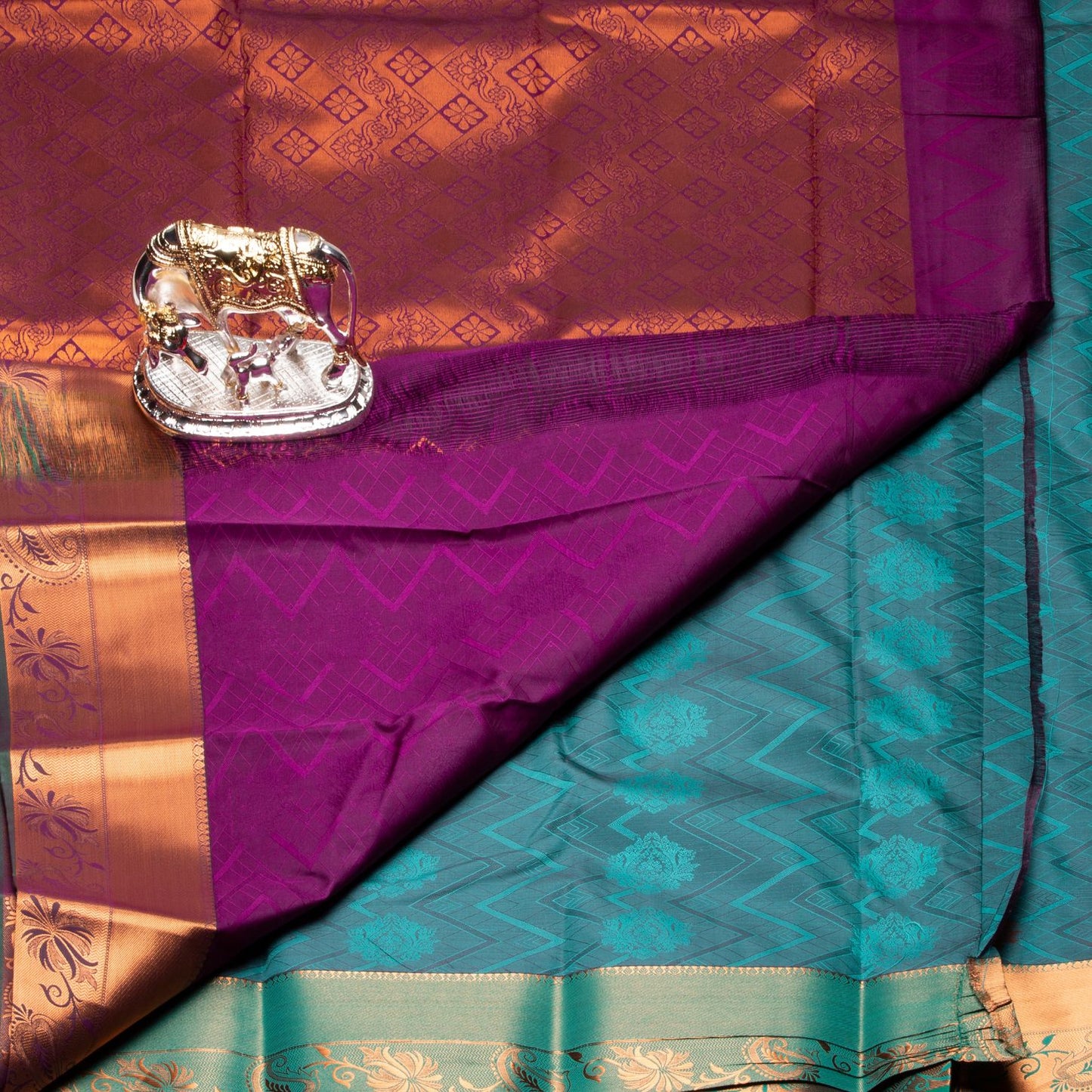 Kanchipuram Cotton Robin Green Silk Saree | KA10202