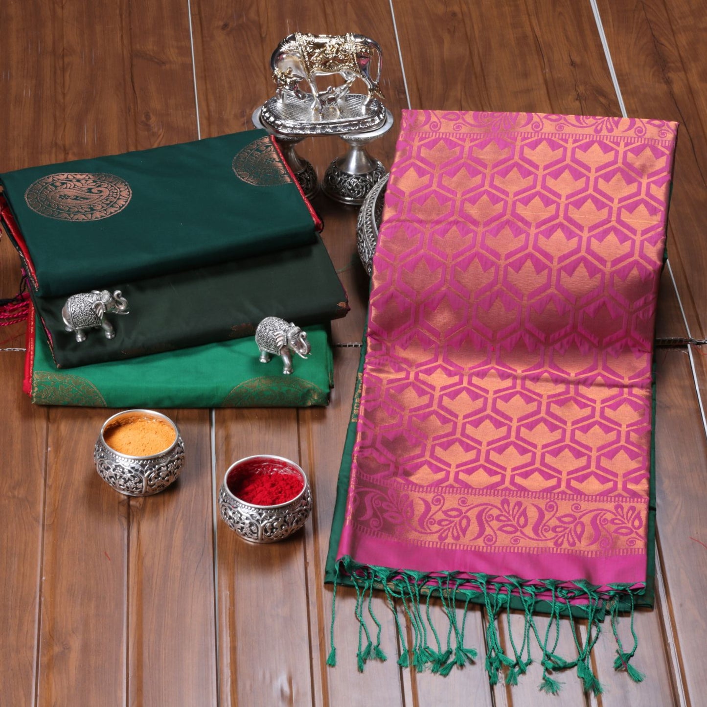 Kanchipuram Soft Green Silk Saree | KA10255
